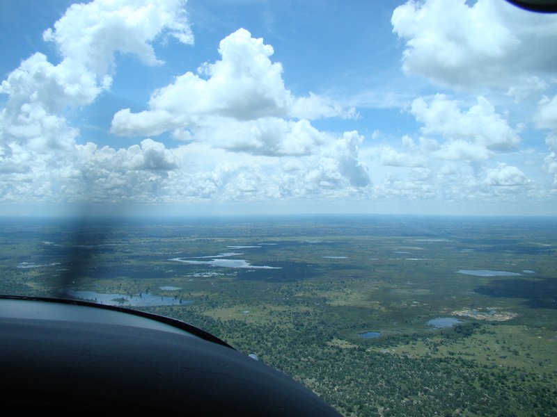 Flying over Okavango Delta